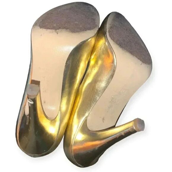 JLO Maya gold peep toe heels - Picture 4 of 5